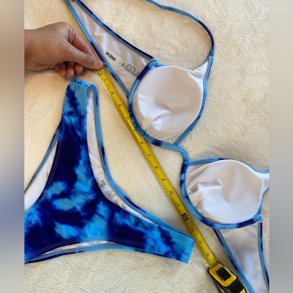 Electric Blue & Light Blue Tie Die Bikini - Picture 6 of 14